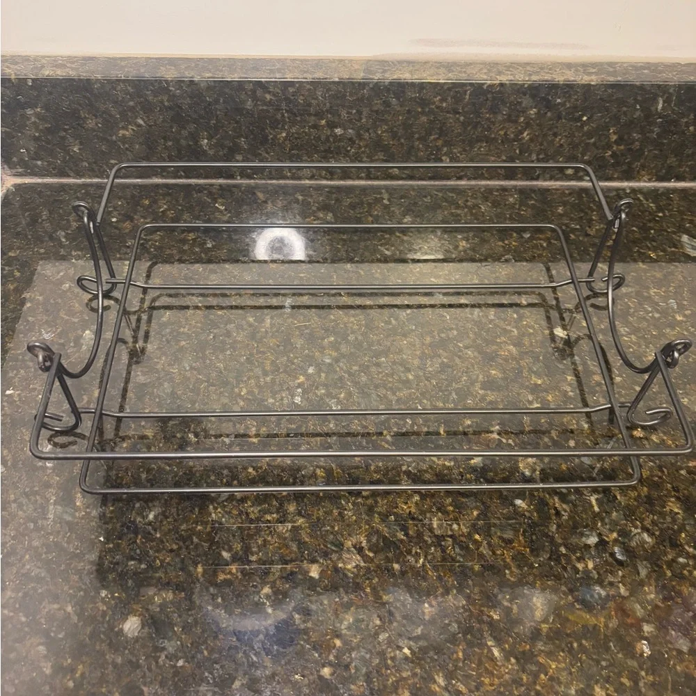 Temptations Cookware Black Metal Trivet for 9”x13”